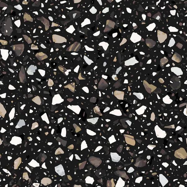 Terrazzo vloeren vector naadloze patroon in de kleuren van de aarde — Stockvector