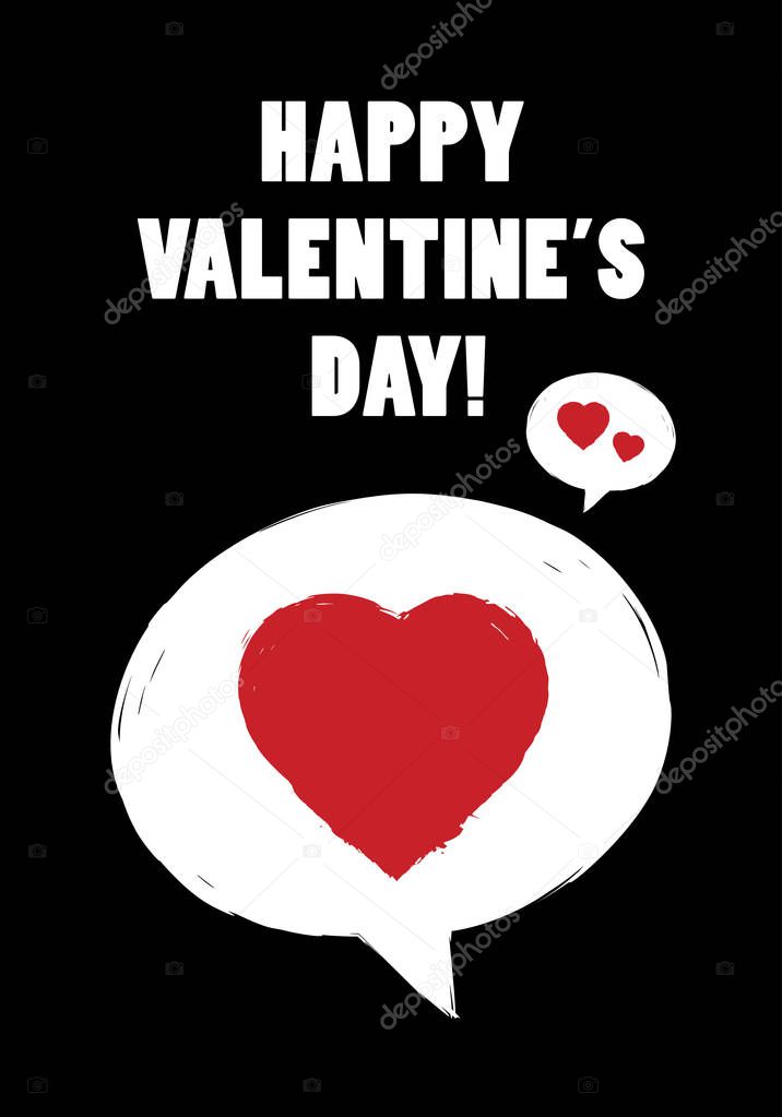 Vector illustration of Happy Valentines Day greeting card