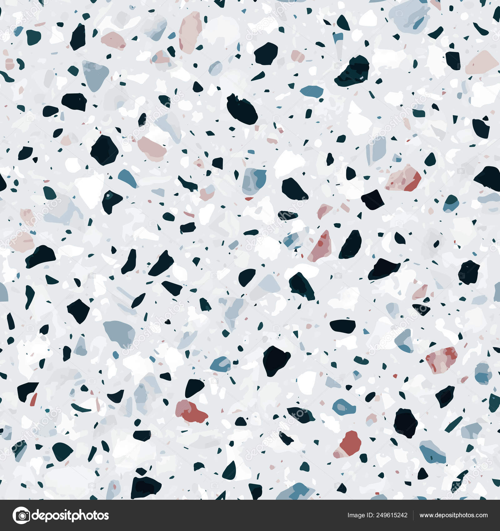 Terrazzo Flooring Vector Seamless Pattern In Light Colors Stock