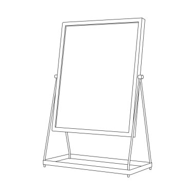 El çizimi çocuklar vektör çizimi yapıyor. Ayna düz çizgi film izole edildi.