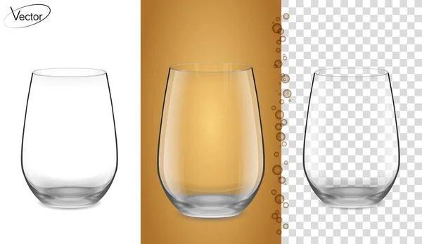 Vaisselle Pour Boissons Verre Verre Vide Sur Fond Transparent Sur — Image vectorielle