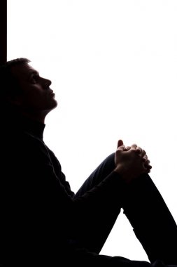 Genç adam ile seyir umut ve istek - siluet