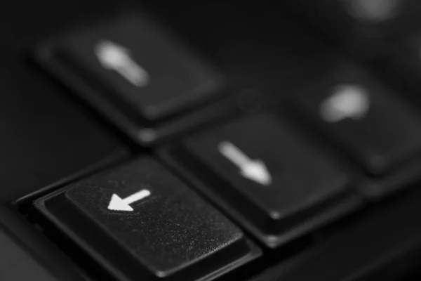 Schwarze Computertastatur aus nächster Nähe — Stockfoto