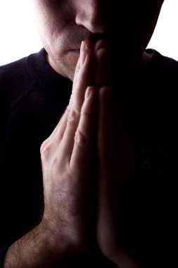 İnsan eli birlikte, dua ve istek-siluet