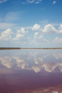 Bulutlar manzara su ve ufuk - tuz madenciliği tesisi