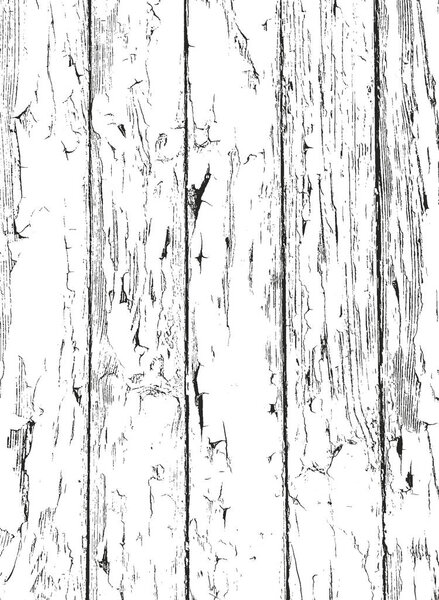 Distressed overlay wooden texture, grunge vector background.