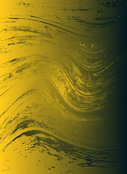 Abstract Vector Cosmic Psychedelic Dark Green Golden Gradient Background Fractal — Stock Vector