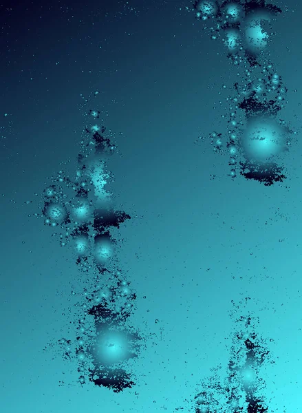 Résumé Vecteur Cosmique Psychédélique Bleu Turquoise Fond Gradient Éléments Brillants — Image vectorielle
