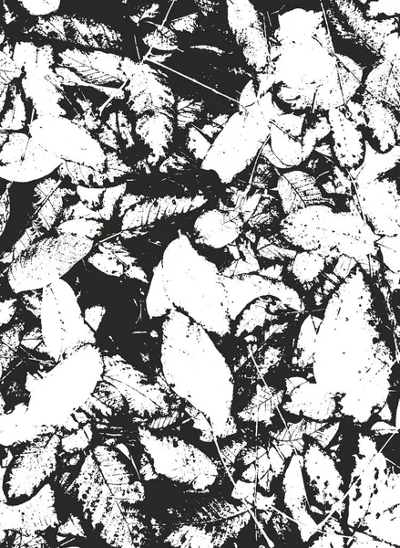 Сжатая Текстура Осенних Листьев Земле Гранж Векторный Фон — стоковый вектор