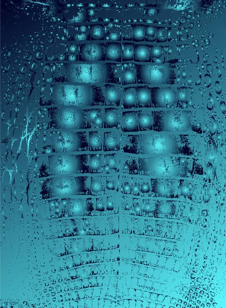 Abstracto Vector Cósmico Psicodélico Azul Turquesa Gradiente Fondo Elementos Brillantes — Archivo Imágenes Vectoriales