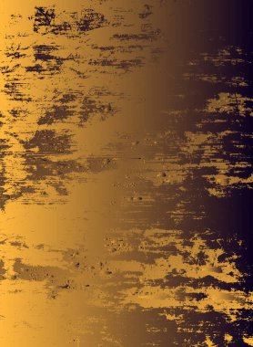 Soyut vektör kozmik psychedelic karanlık mavi altın gradyan arka planı. Fraktal parlak elemanları. Parçacık bileşikler.