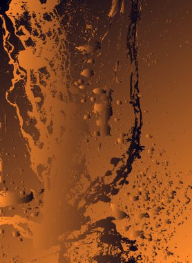 Soyut vektör kozmik psychedelic karanlık mavi altın gradyan arka planı. Fraktal parlak elemanları. Parçacık bileşikler.