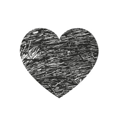 Vektör sıkıntı grunge doku kalp izole. Tebrik kartı, Sevgililer s gün, düğün için öğe. Yaratıcı konsept illüstrasyon.