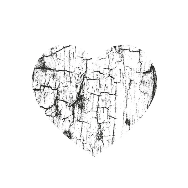 Corazón Grunge Socorro Aislado Con Textura Hormigón Elemento Para Tarjeta — Vector de stock