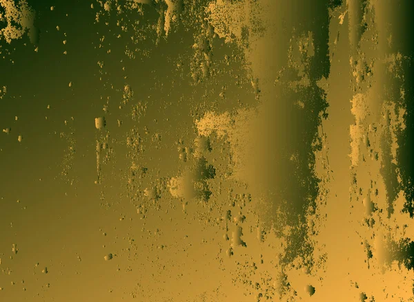 Abstrakter Vektor Kosmischen Psychedelischen Dunkelgrünen Goldenen Gradienten Hintergrund Fraktale Glänzende — Stockvektor