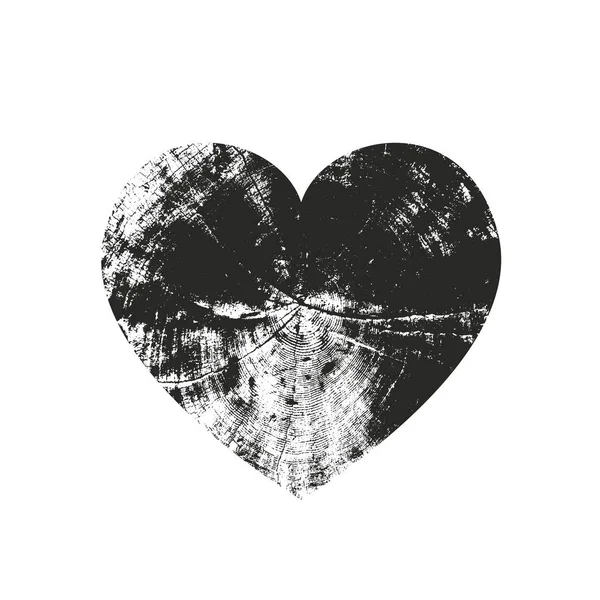 Изолированное Сердце Гранжа Бедствия Бетонной Текстурой Элемент Поздравительных Открыток День — стоковый вектор