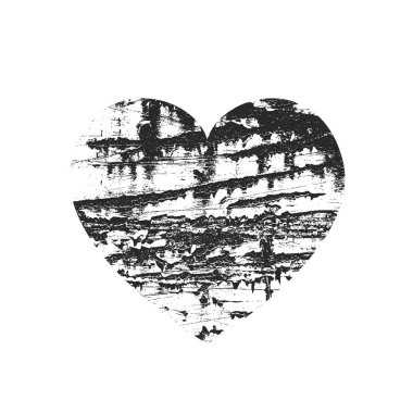 Sıkıntı grunge kalp metal doku ile izole. Tebrik kartı, Sevgililer s gün, düğün için öğe. Yaratıcı kavramı. Vektör çizim