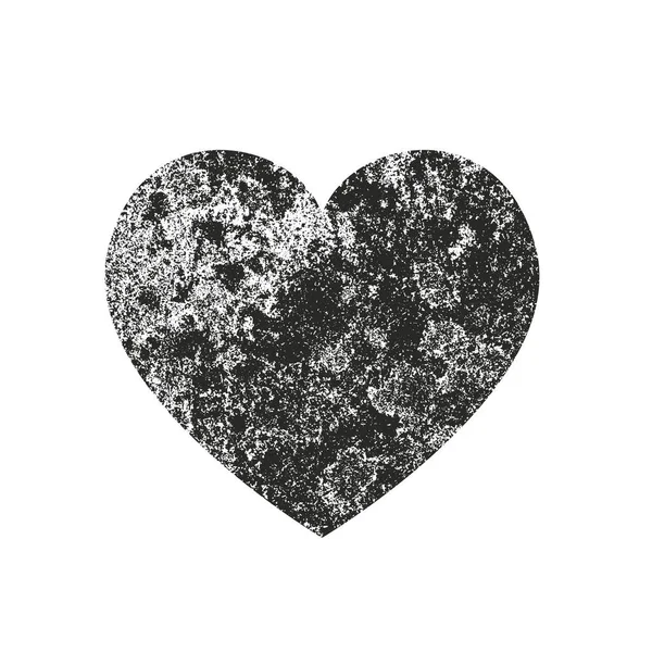 Изолированное Сердце Гранжа Бедствия Бетонной Текстурой Элемент Поздравительных Открыток День — стоковый вектор