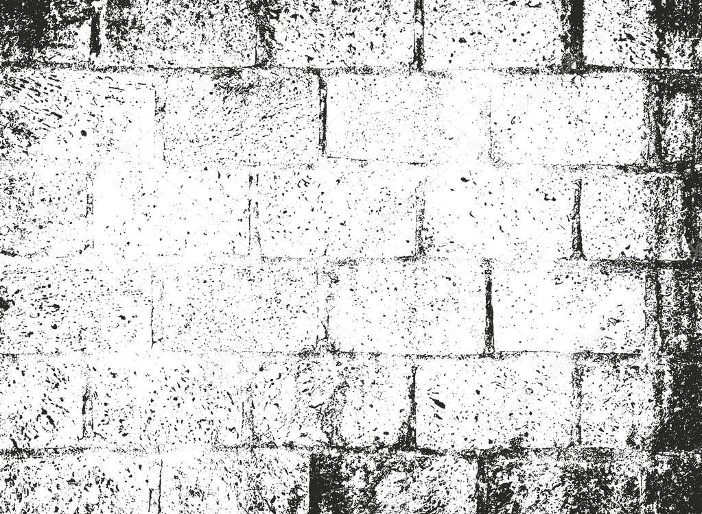 Distressed overlay texture of old brick wall, grunge background. abstract halftone vector illustration.