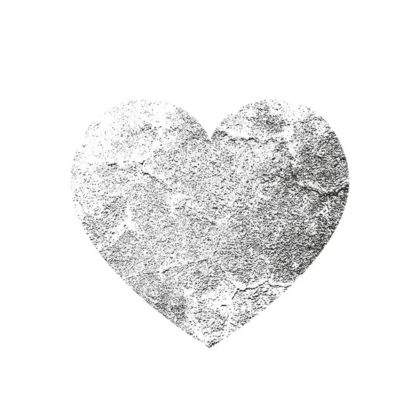 Isolated distress grunge heart with concrete texture. Element for greeting card, Valentine s Day, wedding. Creative concept. — Stock Vector