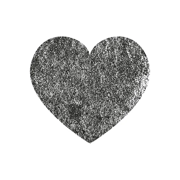 Isolated distress grunge heart with concrete texture. Element for greeting card, Valentine s Day, wedding. Creative concept. — Stock Vector