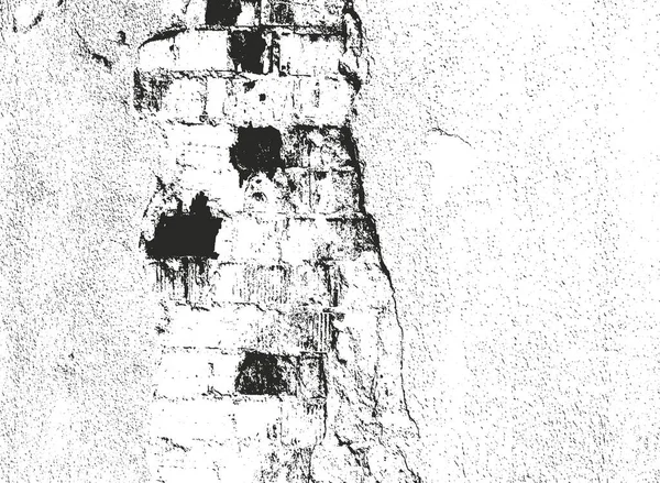 오래 된 벽돌 벽의 고민된 오버레이 텍스처 — 스톡 벡터