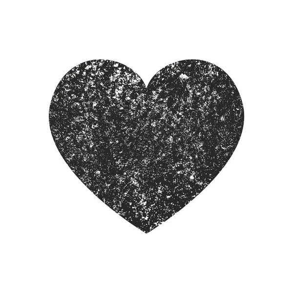 Isolated distress grunge heart with concrete texture. Element for greeting card, Valentine s Day, wedding. Creative concept. — Stock Vector