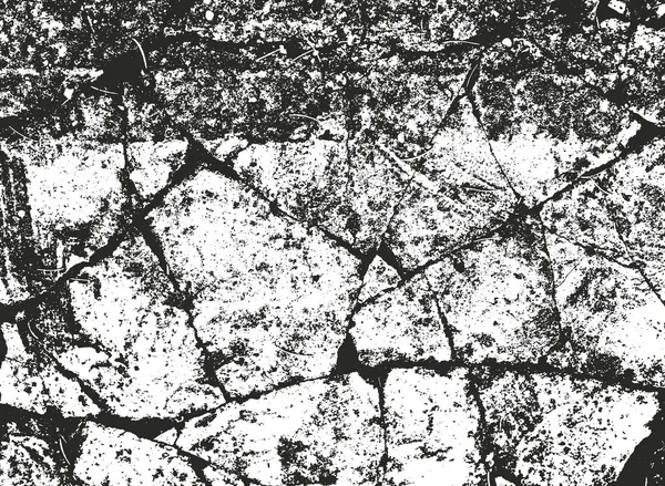Stressad överlagrad textur av sprucken betong — Stock vektor