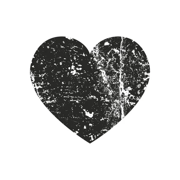 Geïsoleerde nood grunge hart met concrete textuur. Element voor de wenskaart, Valentine s dag, bruiloft. Creatief concept. — Stockvector