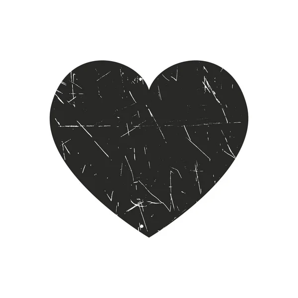 Geïsoleerde nood grunge hart met concrete textuur. Element voor de wenskaart, Valentine s dag, bruiloft. Creatief concept. — Stockvector