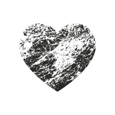 Sıkıntı grunge kalp beton doku ile izole. Tebrik kartı, Sevgililer s gün, düğün için öğe. Yaratıcı kavramı.