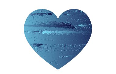 Turkuaz kalp ile beyaz arka plan üzerinde gradyan ve soyut doku isotated. Tebrik kartı, Sevgililer günü, düğün için öğe. Yaratıcı kavramı.