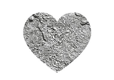 Sıkıntı grunge kalp beton doku ile izole. Tebrik kartı, Sevgililer s gün, düğün için öğe. Yaratıcı kavramı.