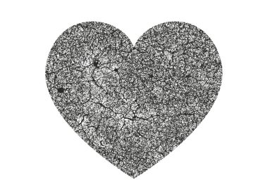 Sıkıntı grunge kalp beton doku ile izole. Tebrik kartı, Sevgililer s gün, düğün için öğe. Yaratıcı kavramı.