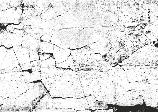 Distressed overlay texture of cracked concrete — Stock Vector