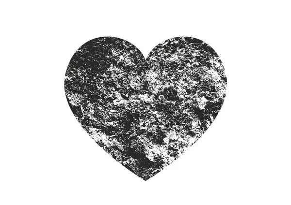 Coeur de grondement de détresse isolé avec texture concrète. Élément pour carte de vœux, Saint Valentin, mariage. Concept créatif . — Image vectorielle