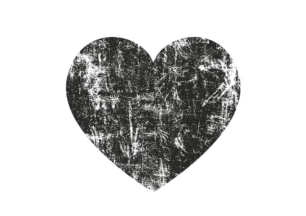 Coeur de grondement de détresse isolé avec texture concrète. Élément pour carte de vœux, Saint Valentin, mariage. Concept créatif . — Image vectorielle