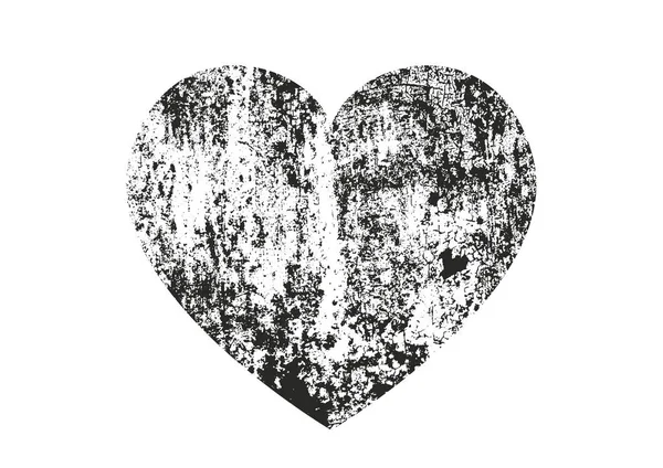 Geïsoleerde nood grunge hart met concrete textuur. Element voor de wenskaart, Valentine s dag, bruiloft. Creatief concept. — Stockvector