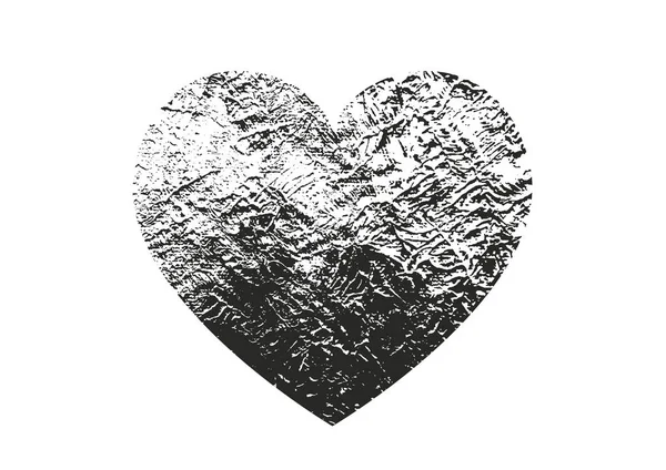 Geïsoleerde nood grunge hart met concrete textuur. Element voor de wenskaart, Valentine s dag, bruiloft. Creatief concept. — Stockvector
