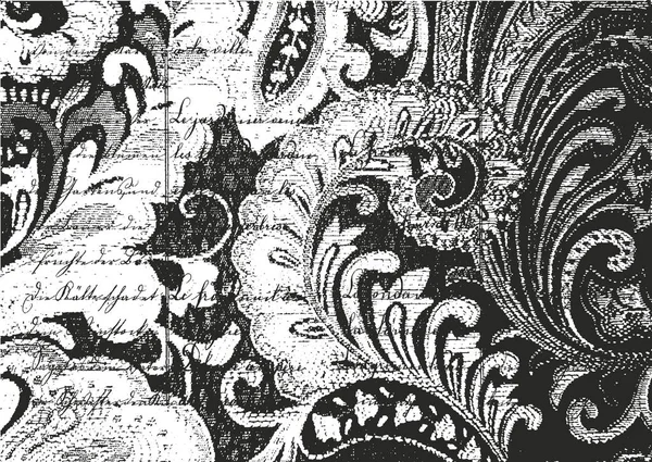 Сжатая текстура ткани. Текстиль с восточными цветочными орнаментами, листьями и цветами. гранж фон. абстрактная векторная иллюстрация . — стоковый вектор