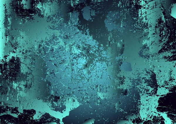 Abstract vector kosmische psychedelische blauw en turquoise kleurverloop achtergrond. Fractal glanzende elementen. — Stockvector