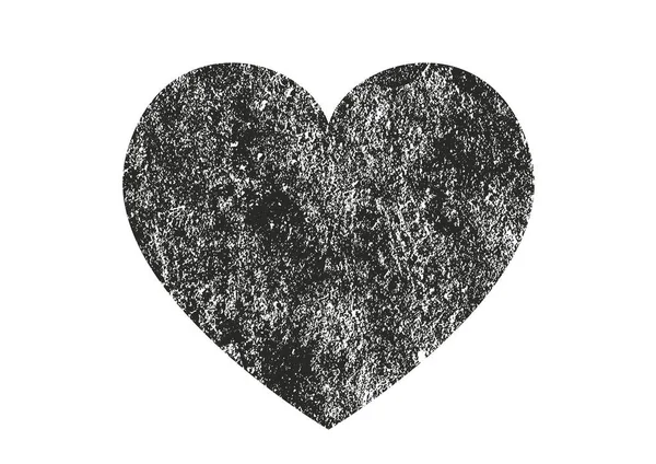 Coeur de grondement de détresse isolé avec texture concrète. Élément pour carte de vœux, Saint Valentin, mariage. Concept créatif . — Image vectorielle