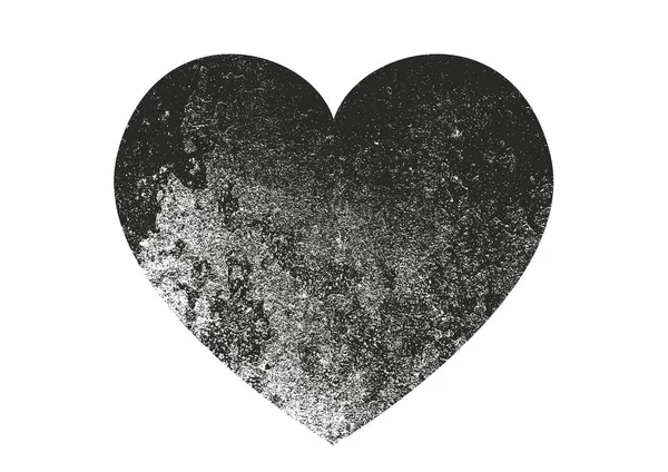 Coeur de grondement de détresse isolé avec texture concrète. Élément pour carte de vœux, Saint Valentin, mariage. Concept créatif . — Image vectorielle