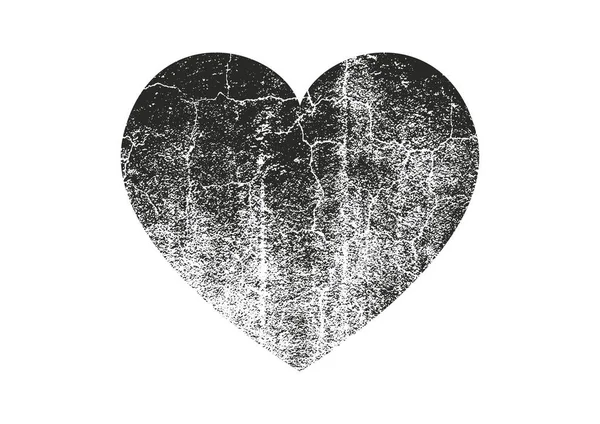Isoleret nød grunge hjerte med beton tekstur. Element til lykønskningskort, Valentinsdag, bryllup. Kreativt koncept . – Stock-vektor