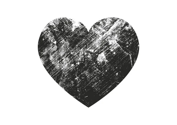 Geïsoleerde nood grunge hart met concrete textuur. Element voor de wenskaart, Valentine s dag, bruiloft. Creatief concept. — Stockvector