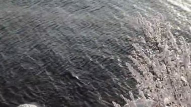 Bush frost bi rüzgar Baykal Gölü su üstünde kar ile kaplı