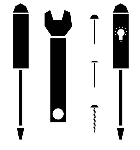 Het Beeld Bestaat Uit Een Set Van Tools Onder Hen — Stockvector