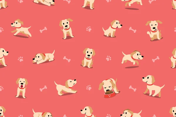 Vektor Cartoon Charakter Labrador Hund Nahtlose Muster Für Das Design — Stockvektor