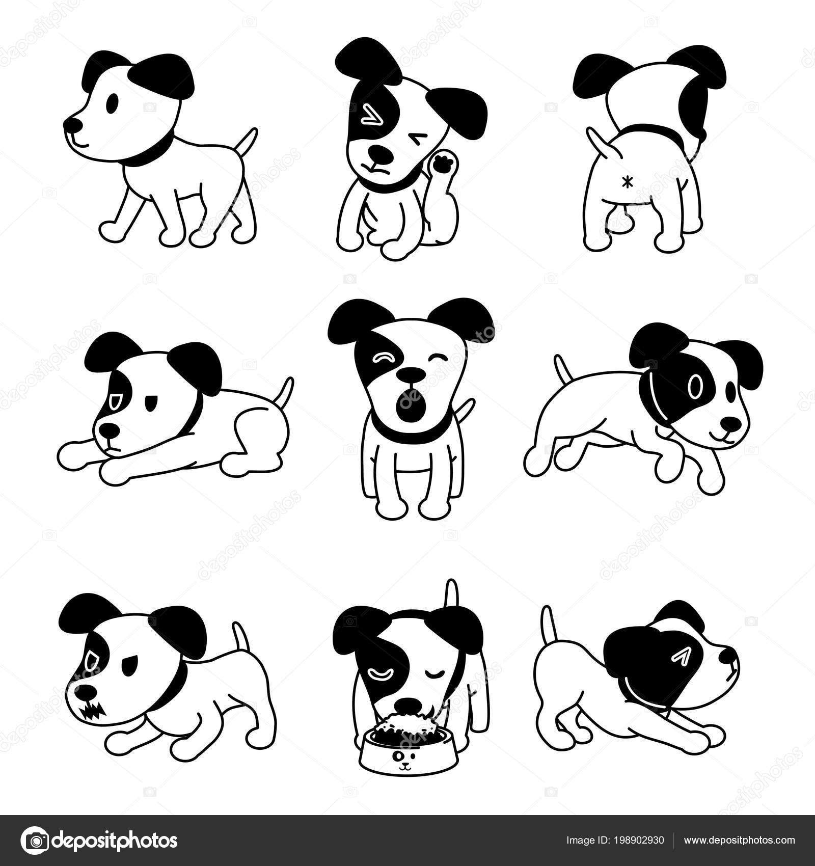 Jeu Personnage Dessin Animé Vecteur Jack Russell Terrier