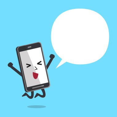 Vektör karikatür konuşma balonu tasarımı için bir smartphone.